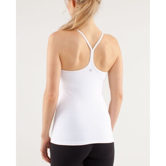 Lululemon Power Y Tank Bra Top Racerback Active Tank sz 4 White - Picture 2 of 8